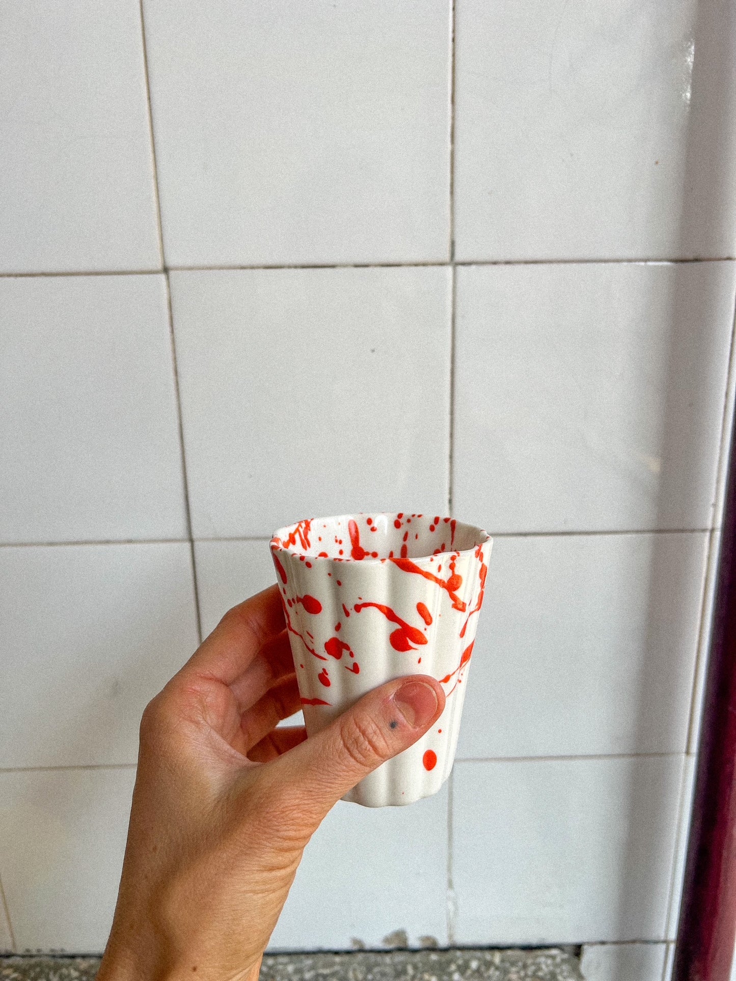 Kubek nakrapiany pomarańczowy | MARE