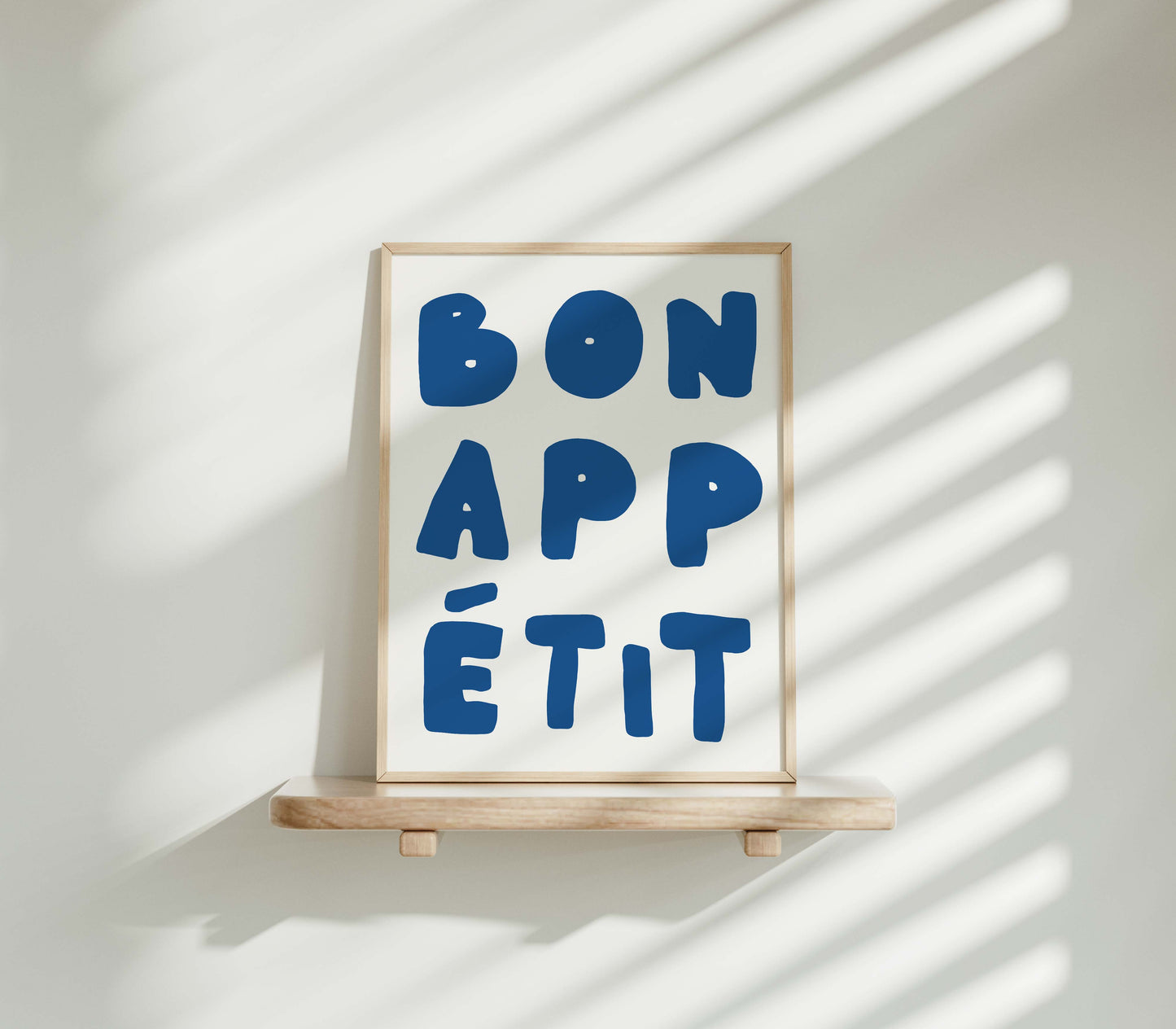 bon appetit blue kitchen print wall poster decor living room