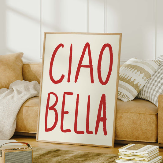 Plakat Ciao Bella Czerwony