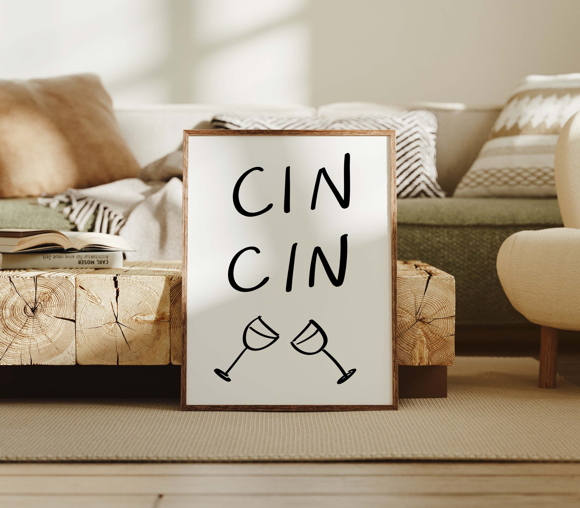 cin cin kitchen fun drawing hand made quote wall art print simple decor aesthetic living room bedroom  decor gift idea art instant digital download trendy poster typography quote print cart art studio apartment decor pop art