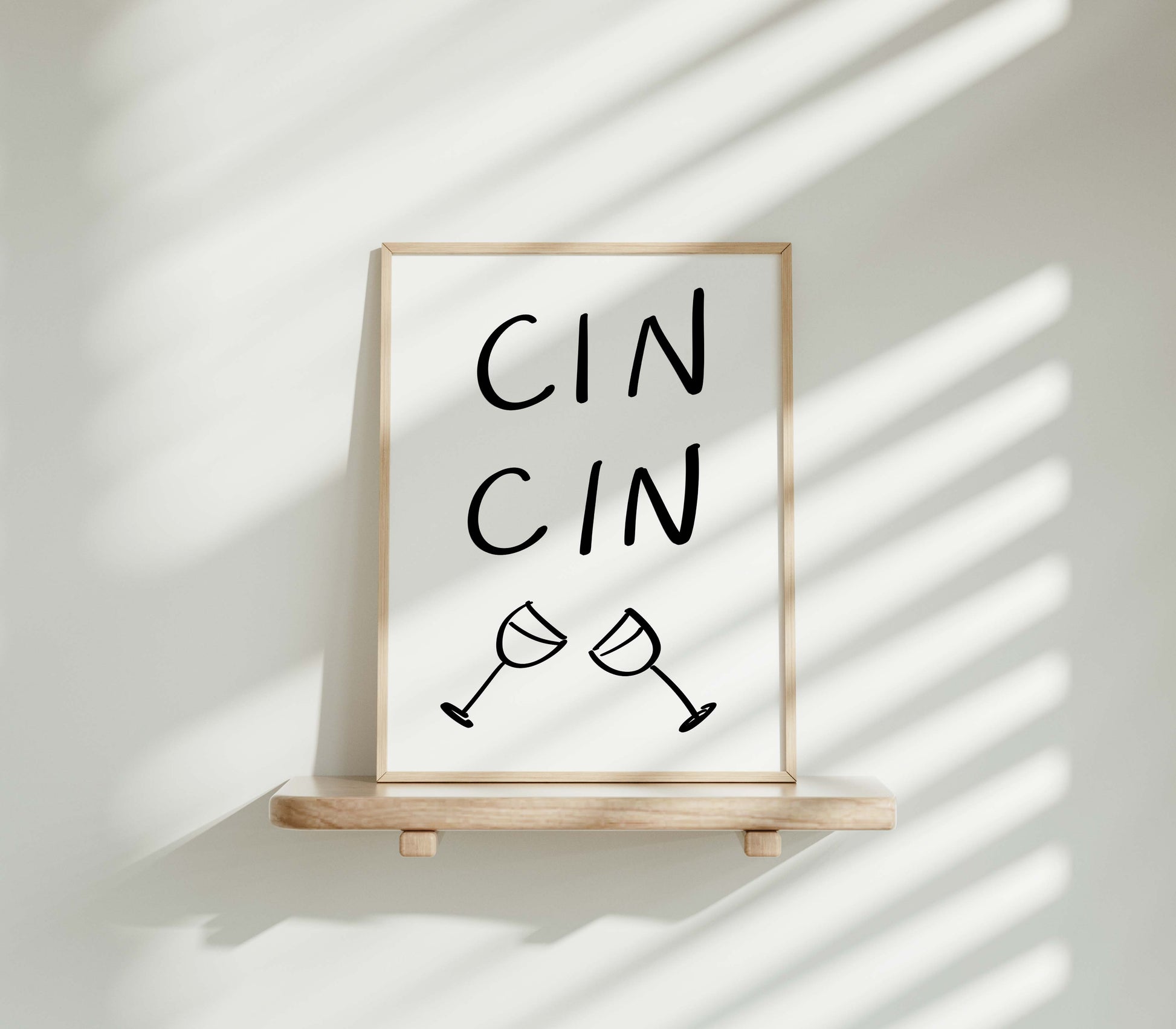 cin cin kitchen fun drawing hand made quote wall art print simple decor aesthetic living room bedroom  decor gift idea art instant digital download trendy poster typography quote print cart art studio apartment decor pop art