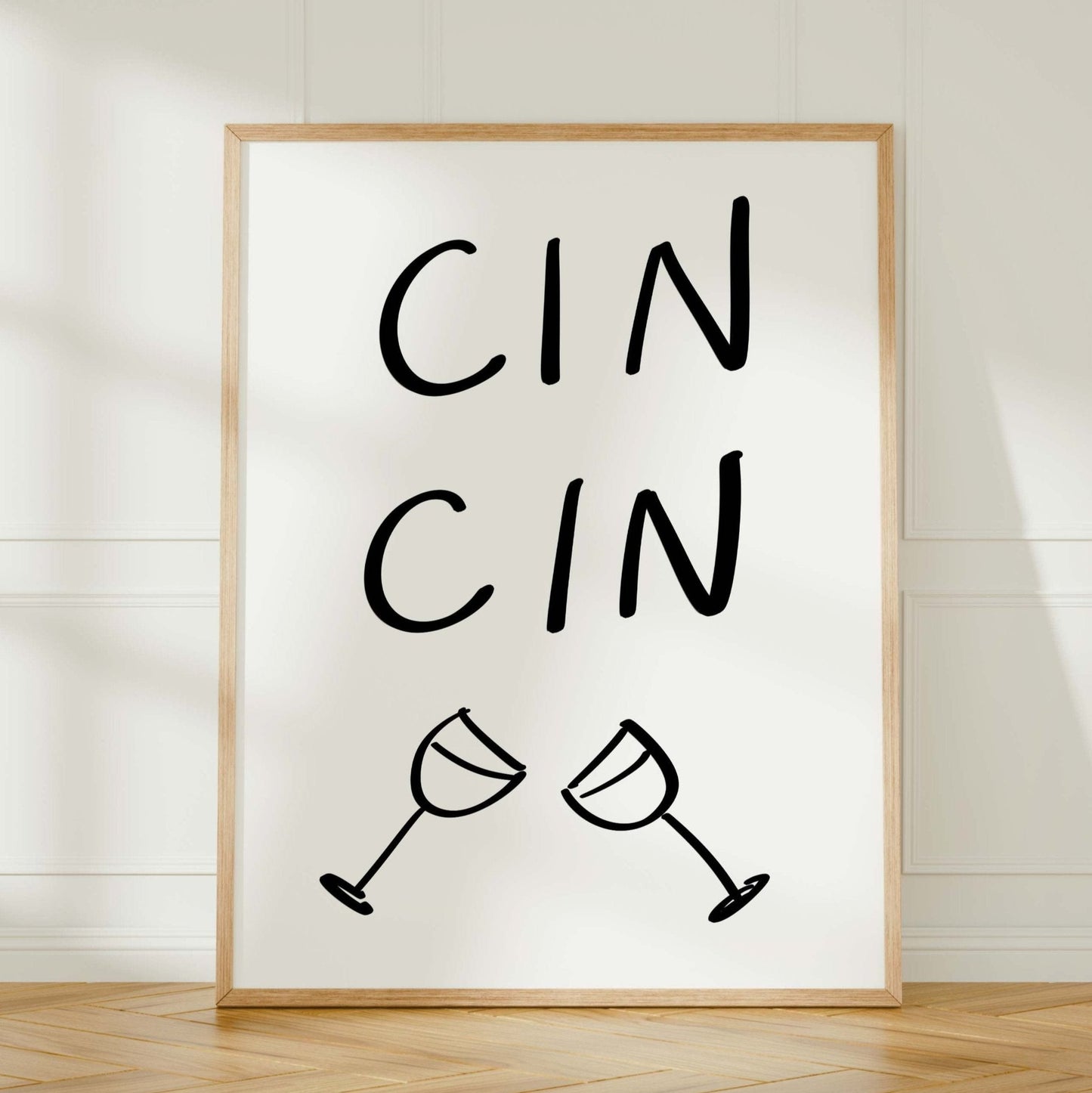 cin cin kitchen fun drawing hand made quote wall art print simple decor aesthetic living room bedroom  decor gift idea art instant digital download trendy poster typography quote print cart art studio apartment decor pop art