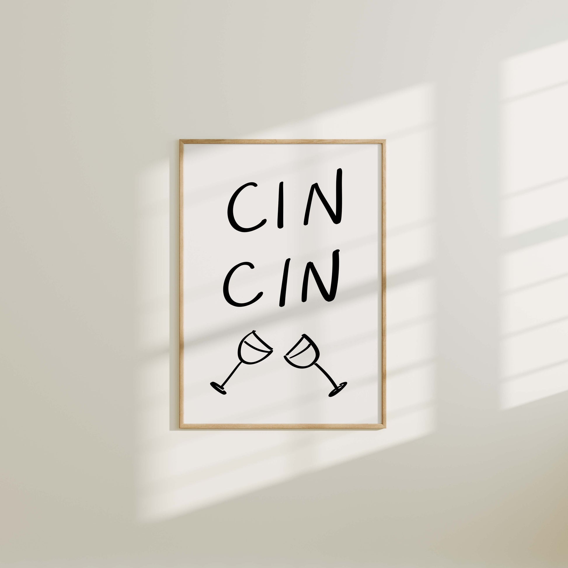 cin cin kitchen fun drawing hand made quote wall art print simple decor aesthetic living room bedroom  decor gift idea art instant digital download trendy poster typography quote print cart art studio apartment decor pop art