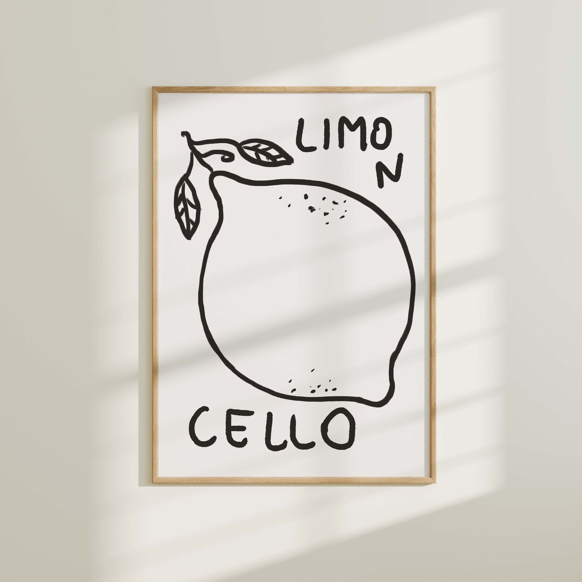 limoncello lemon drawing print poster digital download