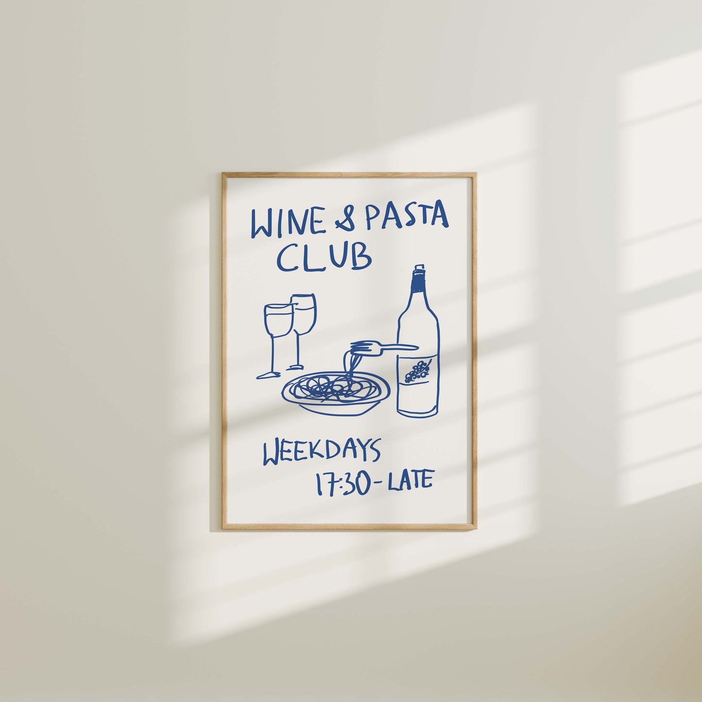 wine and pasta club kitchen hand made drawing quote wall art print simple decor aesthetic living room bedroom  decor gift idea art instant digital download trendy poster typography quote print cart art studio apartment decor pop art