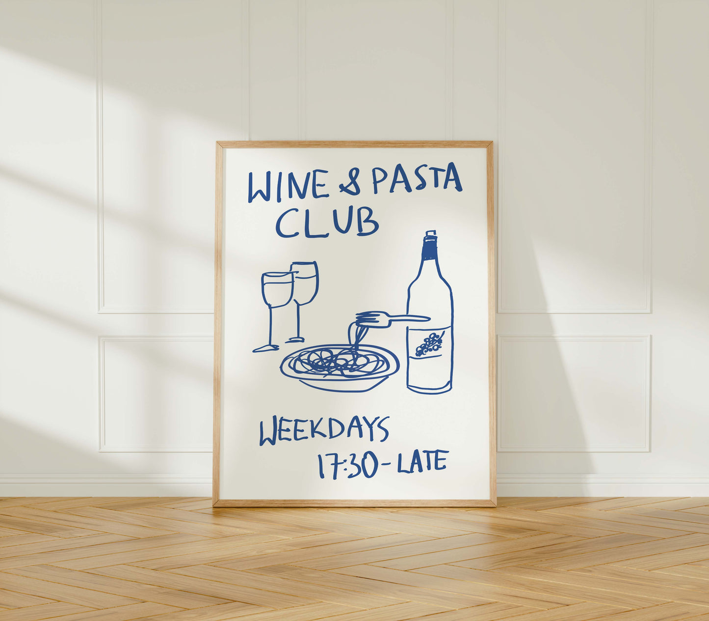 wine and pasta club kitchen hand made drawing quote wall art print simple decor aesthetic living room bedroom  decor gift idea art instant digital download trendy poster typography quote print cart art studio apartment decor pop art