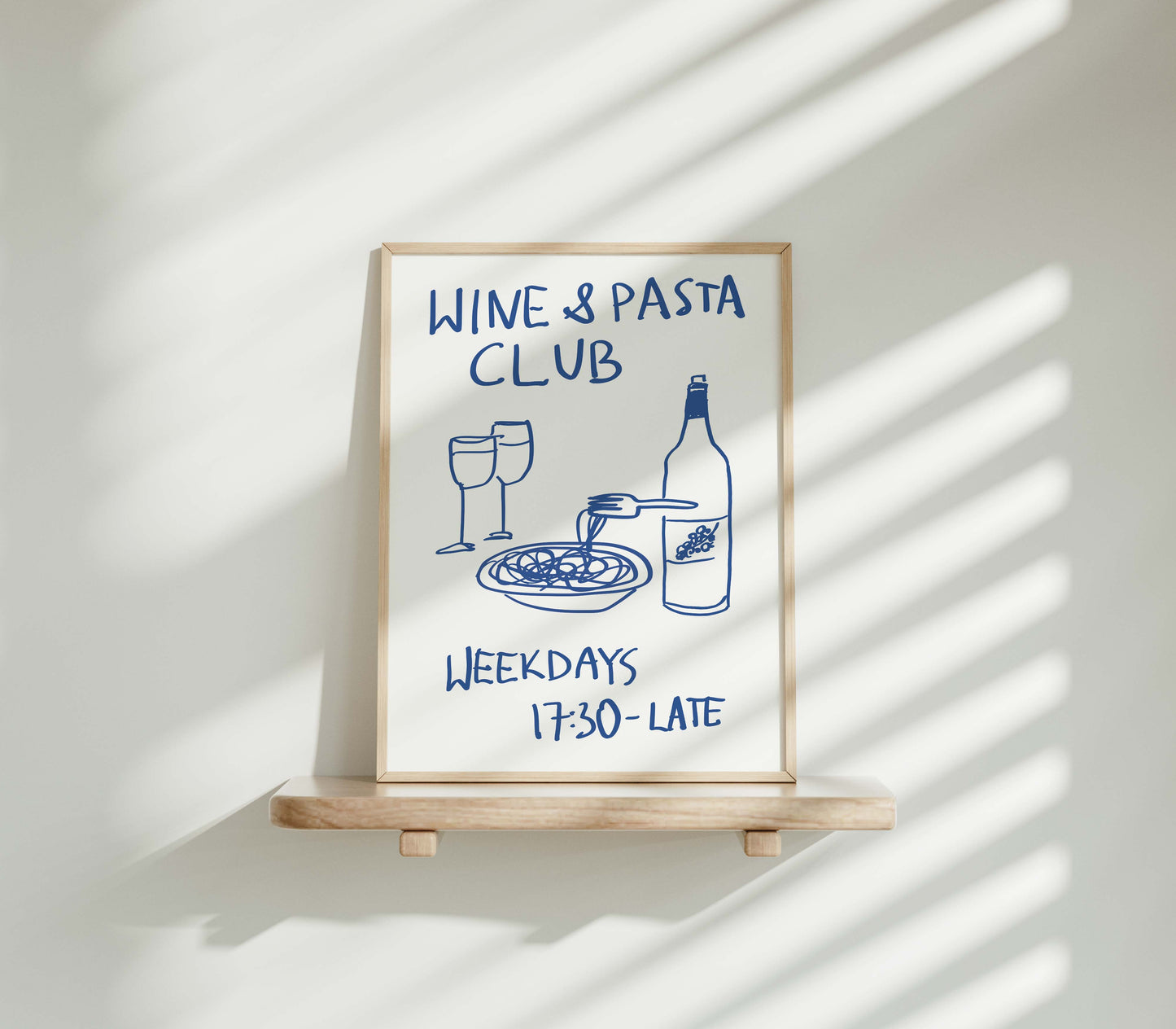 wine and pasta club kitchen hand made drawing quote wall art print simple decor aesthetic living room bedroom  decor gift idea art instant digital download trendy poster typography quote print cart art studio apartment decor pop art